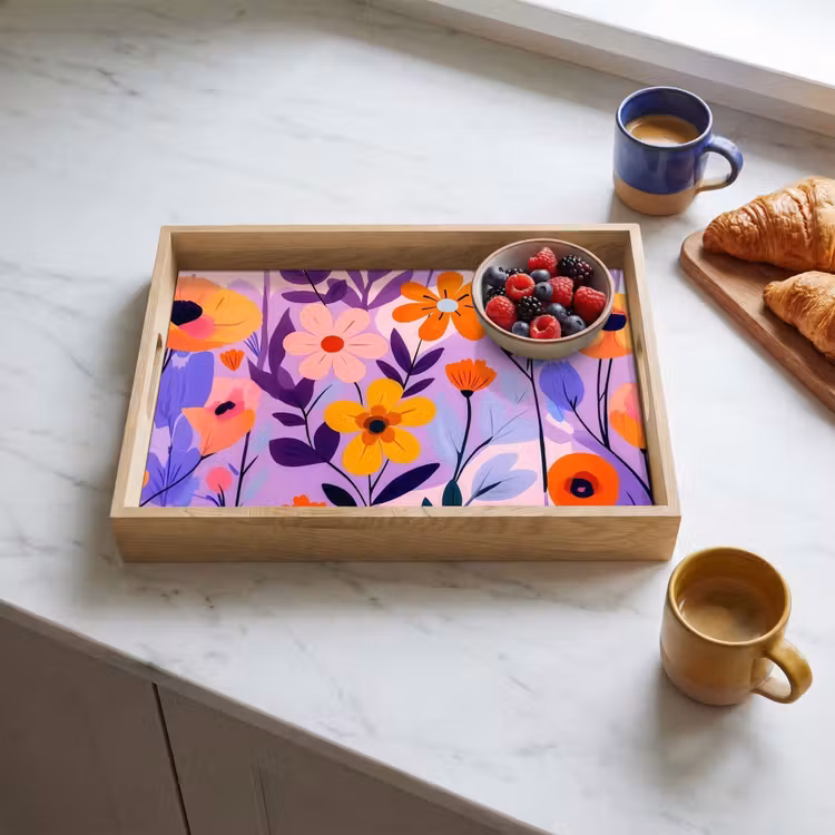 Vassoio - Fiori - Colorati - Foglie — 3