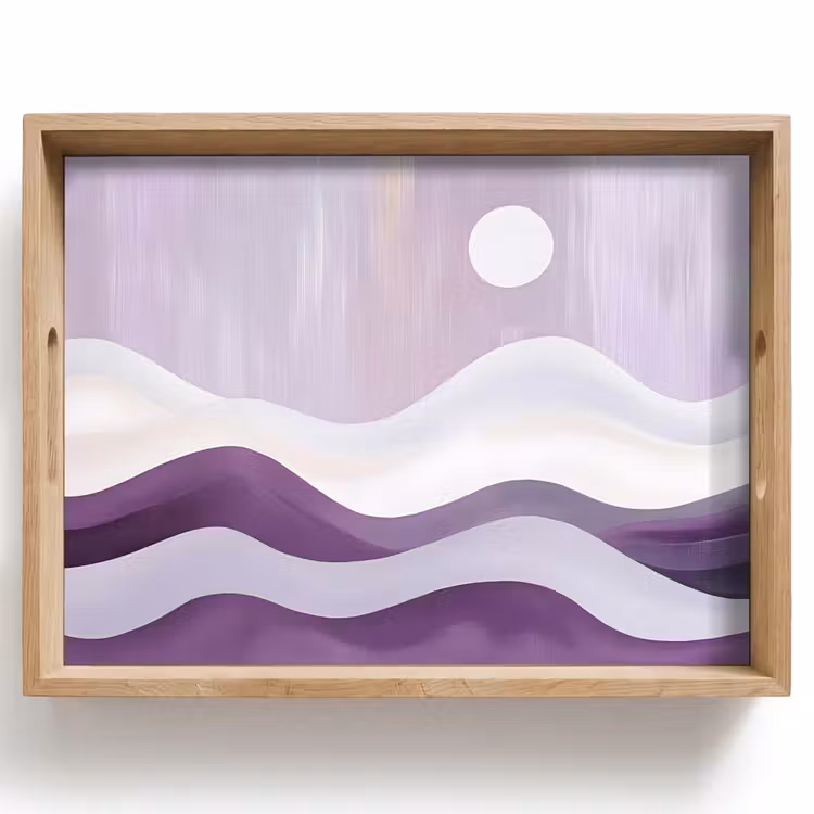 Vassoio - Onde - Colline - Astratto - Viola — 1