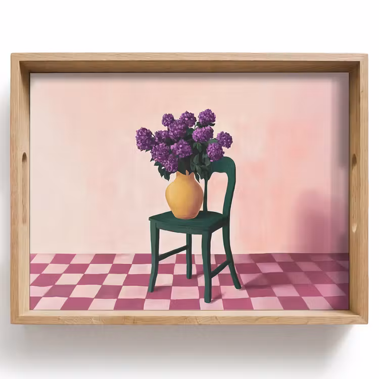 Vassoio - Sedia - Vaso - Fiori - Bloccato — 1