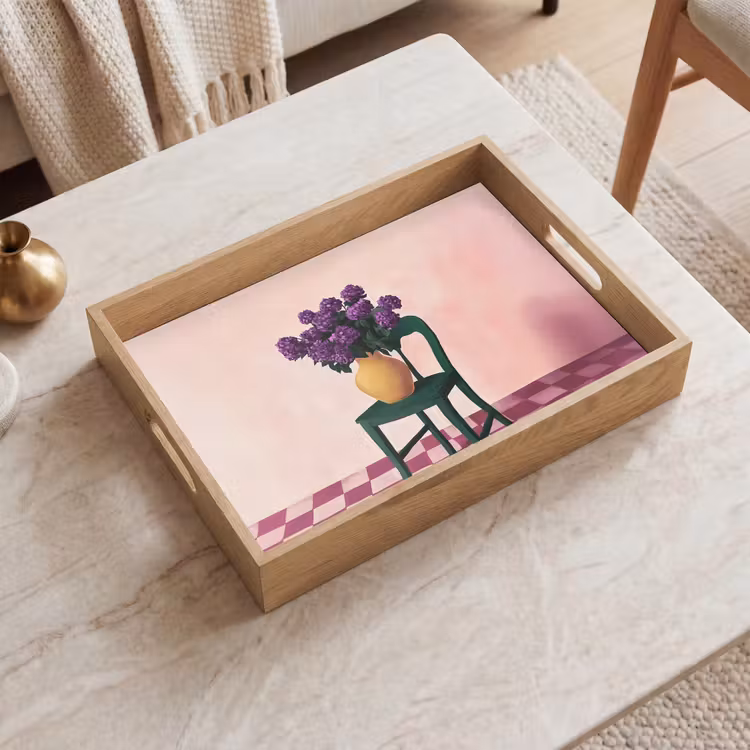 Vassoio - Sedia - Vaso - Fiori - Bloccato — 2
