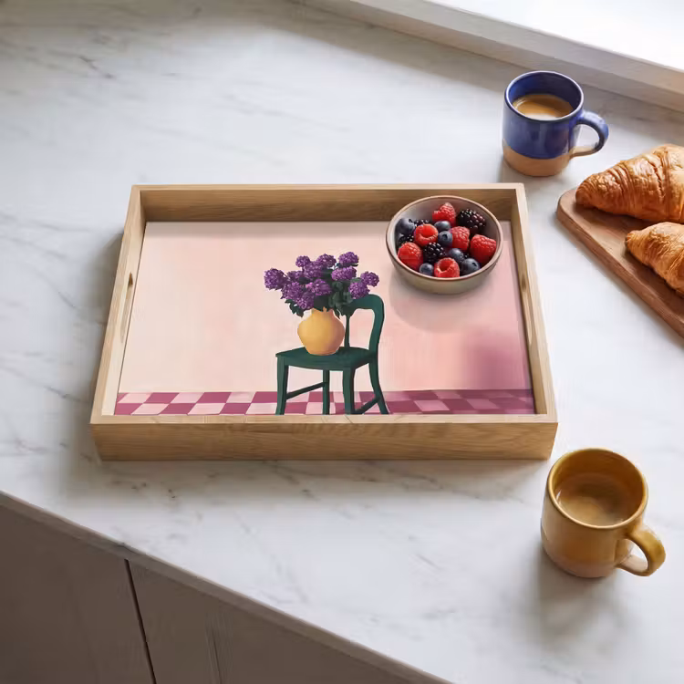 Vassoio - Sedia - Vaso - Fiori - Bloccato — 3