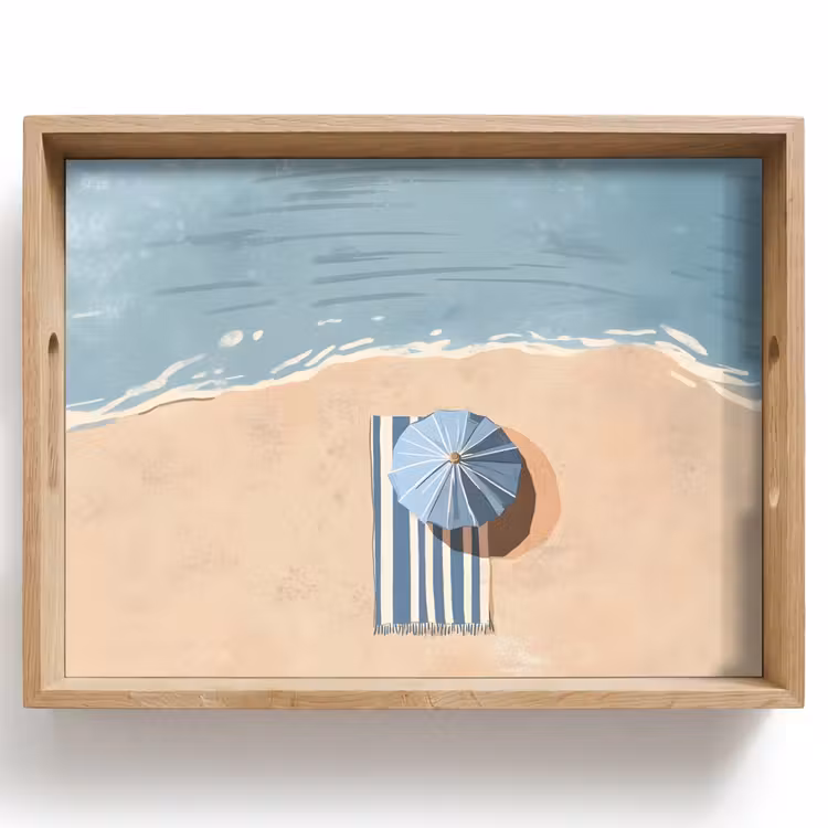 Vassoio - Telo mare - Strisce - Ombrellone - Spiaggia — 1