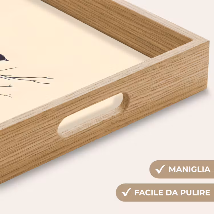 Vassoio - Uccello - Nero - Ramo - Minimalista — 8