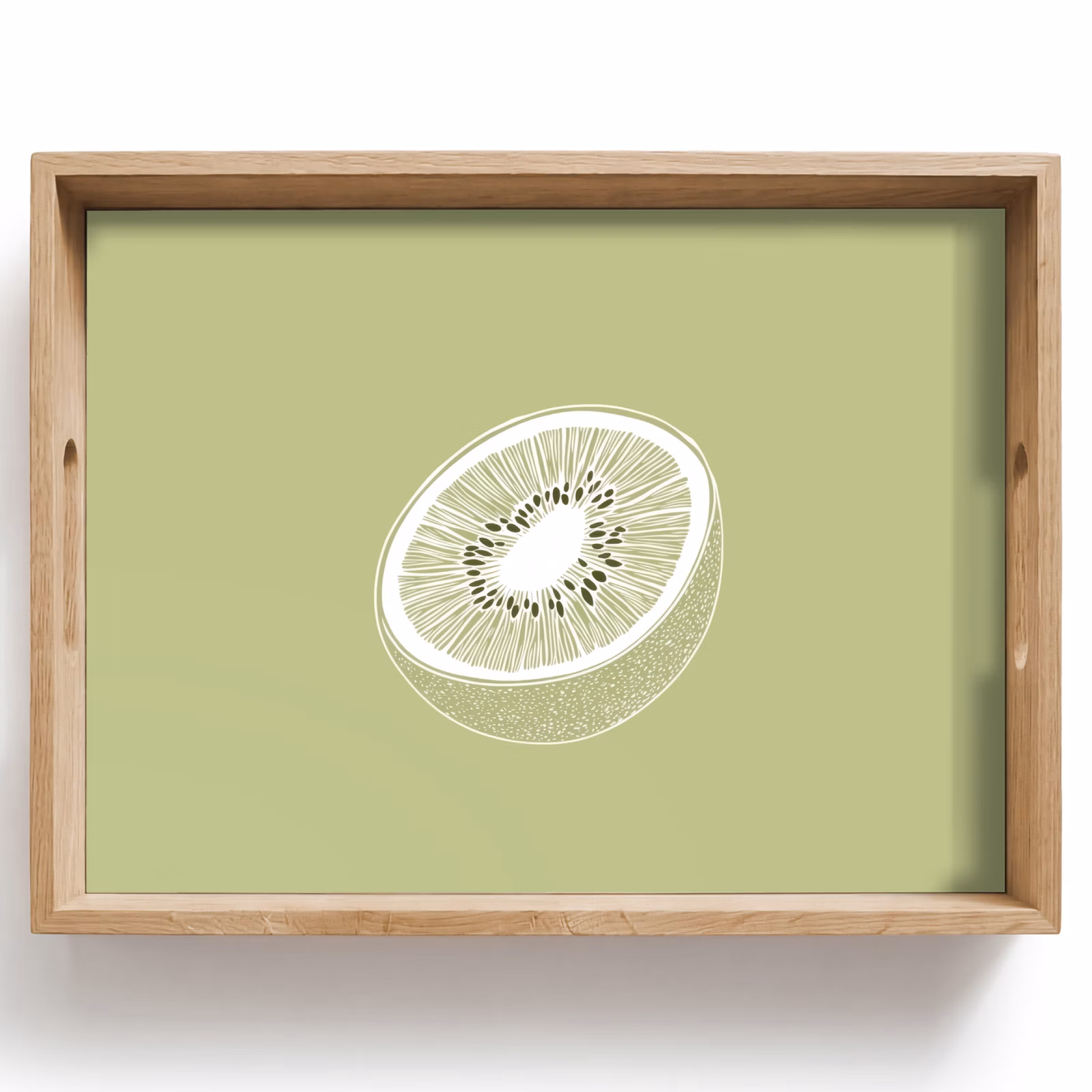 Vassoio - Kiwi - Disegno a linee - Minimalista - Verde — 1