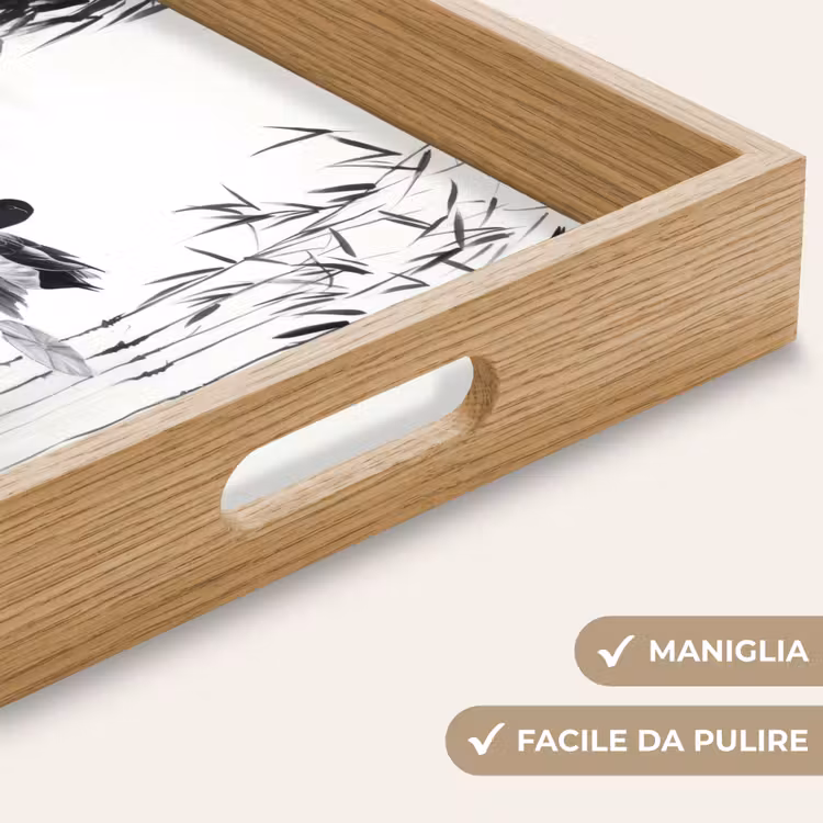 Vassoio - Anatre - Ninfee - Canne - Nero — 8
