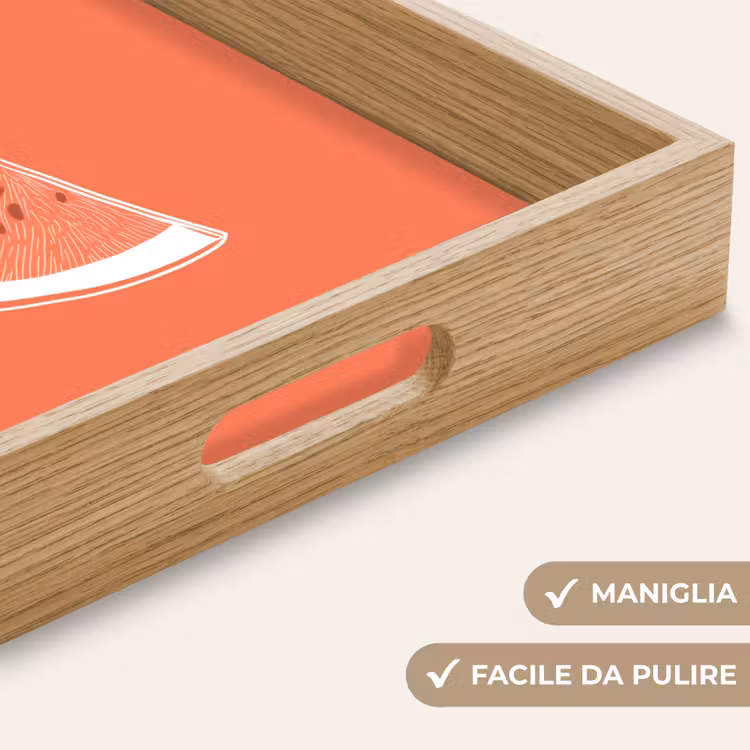 Vassoio - Anguria - Linee - Rosso corallo — 8