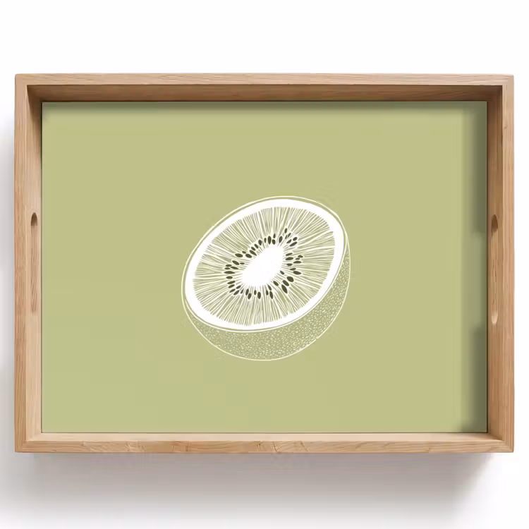 Vassoio - Kiwi - Disegno a linee - Minimalista - Verde — 1