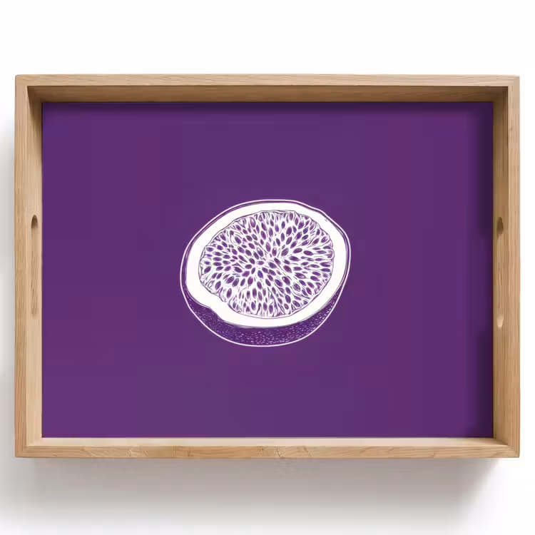 Vassoio - Frutto della passione - Semi - Viola - Minimalista — 1
