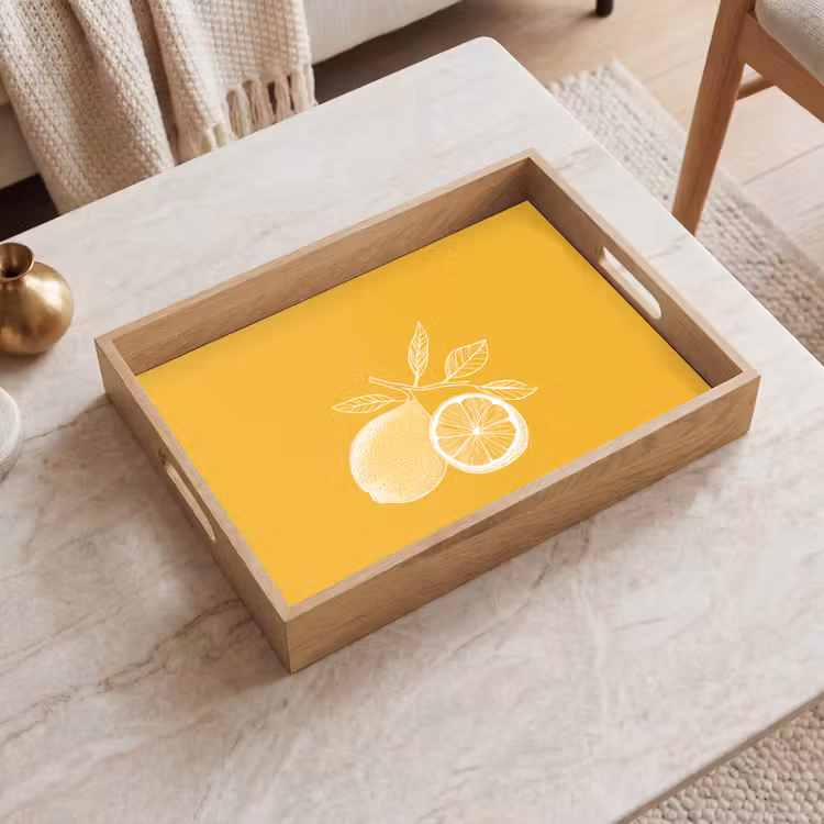 Vassoio - Limoni - Illustrazione - Minimalista - Giallo — 2