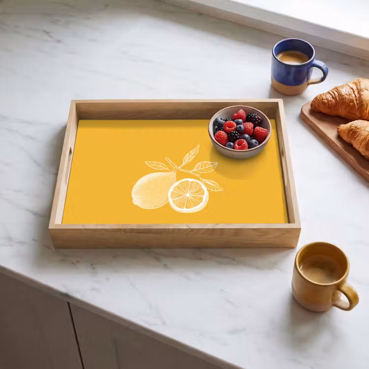 Vassoio - Limoni - Illustrazione - Minimalista - Giallo — 3