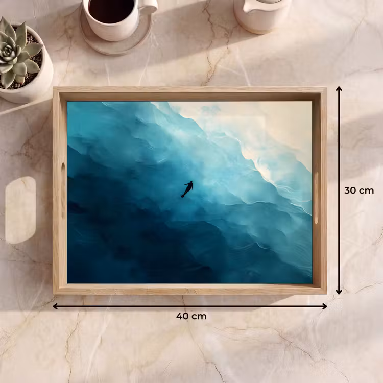 Vassoio - Mare - Silhouette - Astratto - Blu — 7