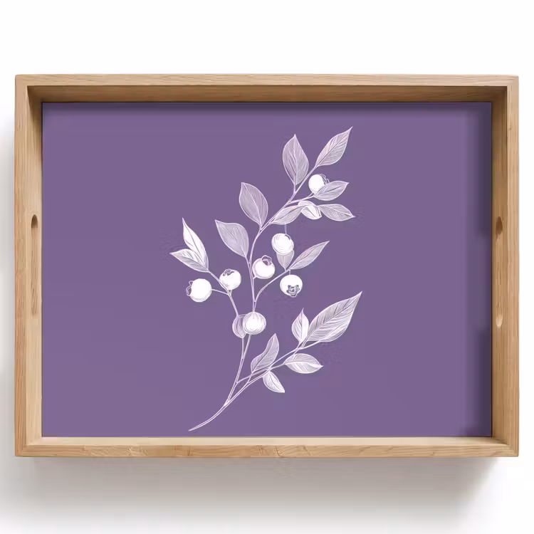 Vassoio - Ramo - Ornamentale - Foglie - Minimalista — 1