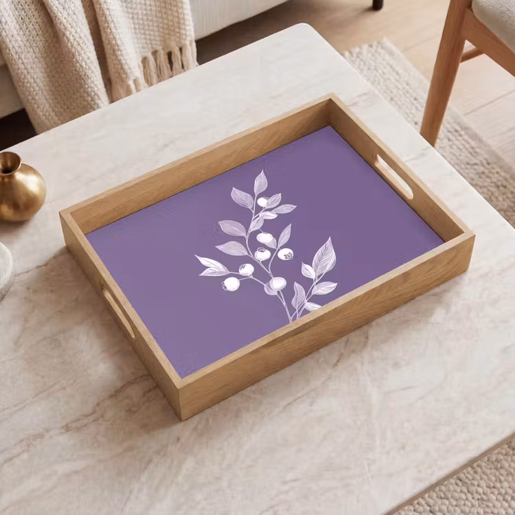 Vassoio - Ramo - Ornamentale - Foglie - Minimalista — 2