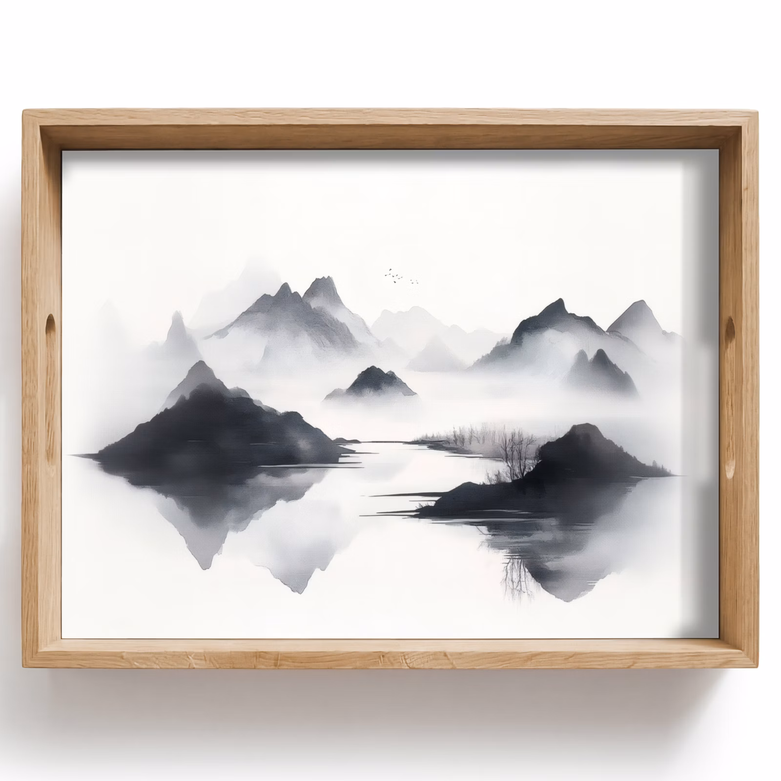 Vassoio - Montagne - Nebbia - Acqua - Bianco — 1