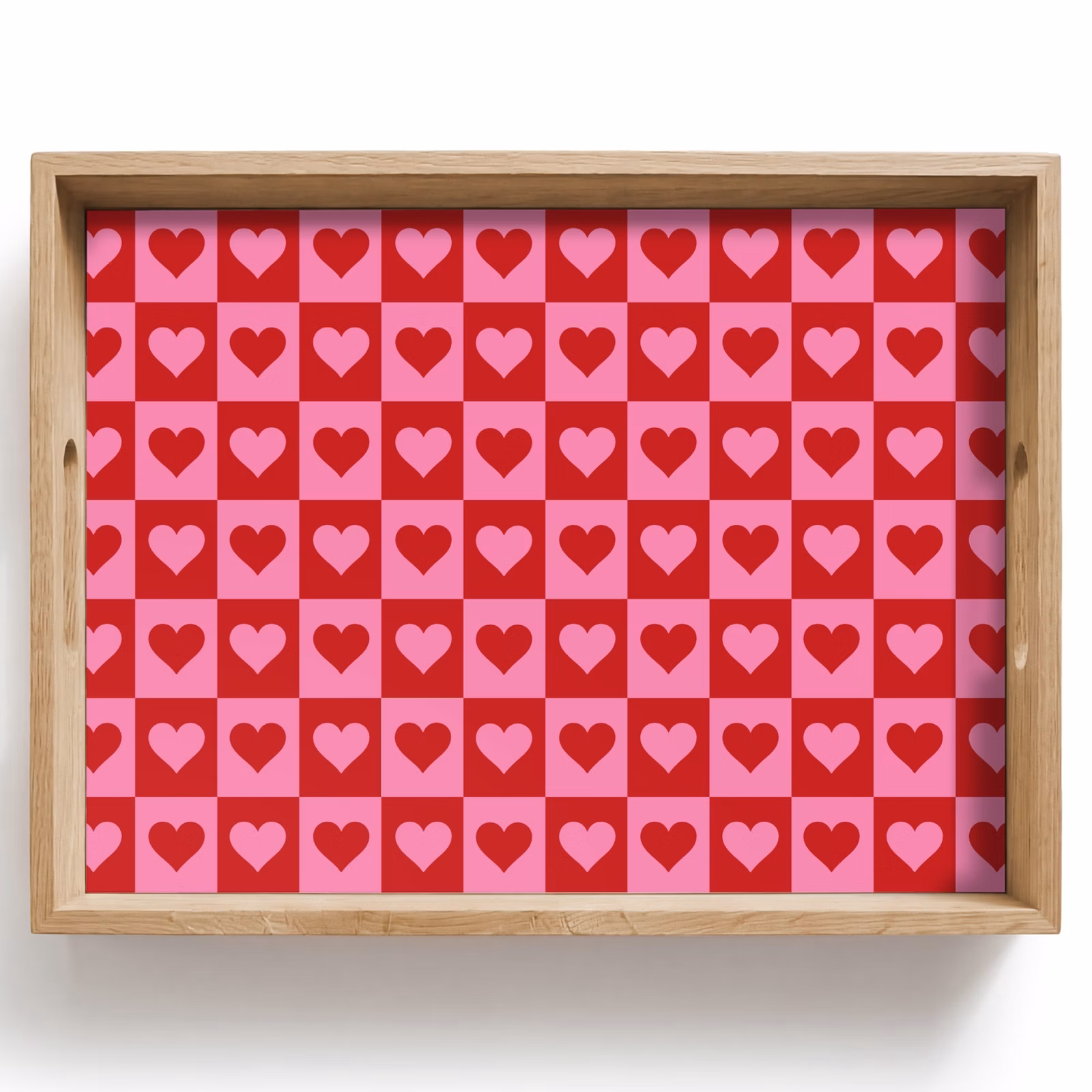 Vassoio - Rosso - Rosa - Scacchiera - San Valentino — 1