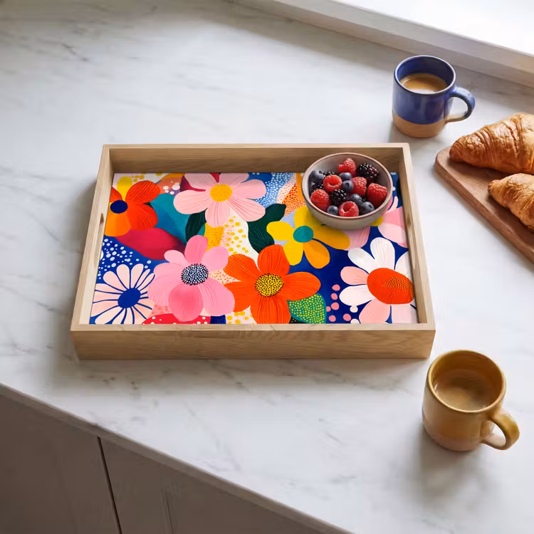 Vassoio - Fiori - Colorati - Puntini — 3