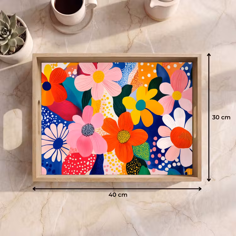 Vassoio - Fiori - Colorati - Puntini — 7