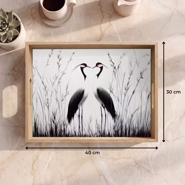 Vassoio - Gru - Erba - Forma di cuore - Nero — 7