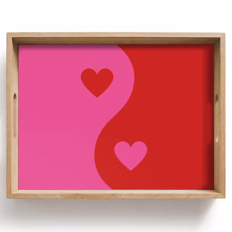 Vassoio - Minimalista - Rosso - Rosa - Cuori — 1