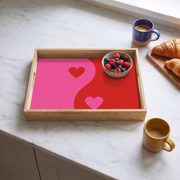 Vassoio - Minimalista - Rosso - Rosa - Cuori — 3