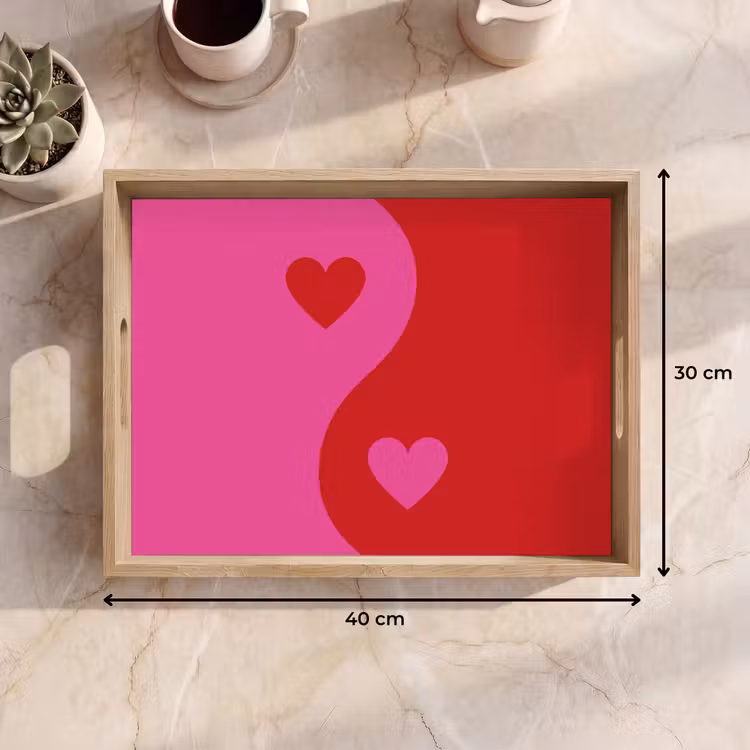 Vassoio - Minimalista - Rosso - Rosa - Cuori — 7