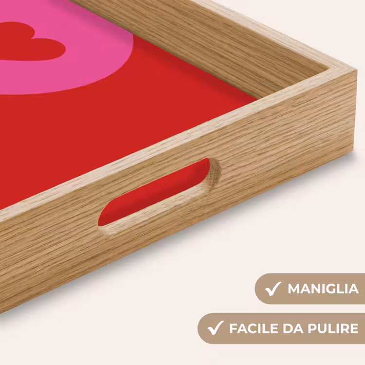 Vassoio - Minimalista - Rosso - Rosa - Cuori — 8
