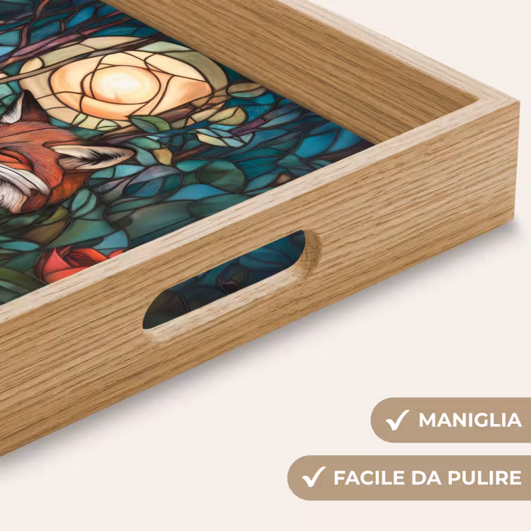 Vassoio - Volpe - Mosaico - Foresta - Luna — 8