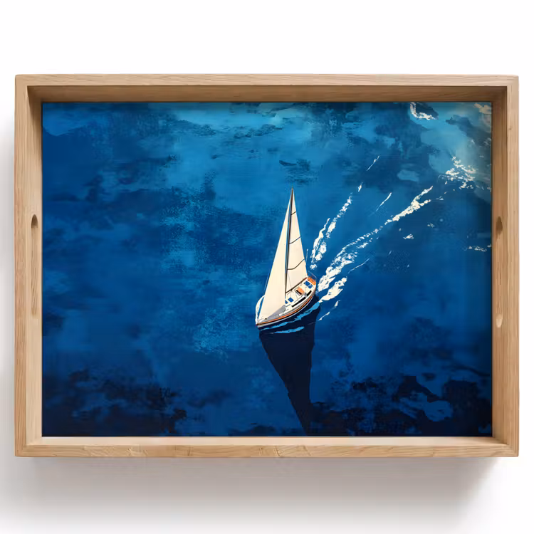 Vassoio - Barca a vela - Acqua - Astratto - Ombra — 1