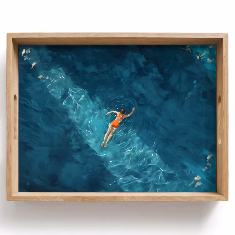 Vassoio - Donna - Acqua - Bikini - Arancione — 1