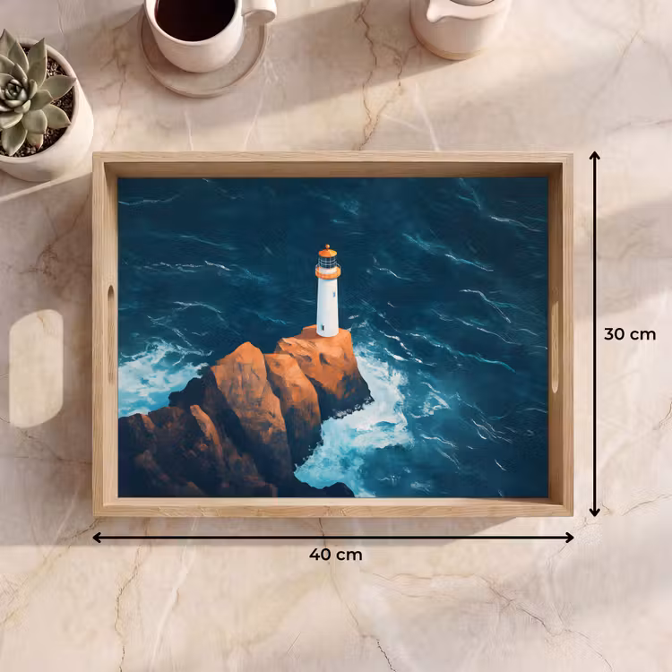 Vassoio - Faro - Scoglio - Mare - Onde — 7