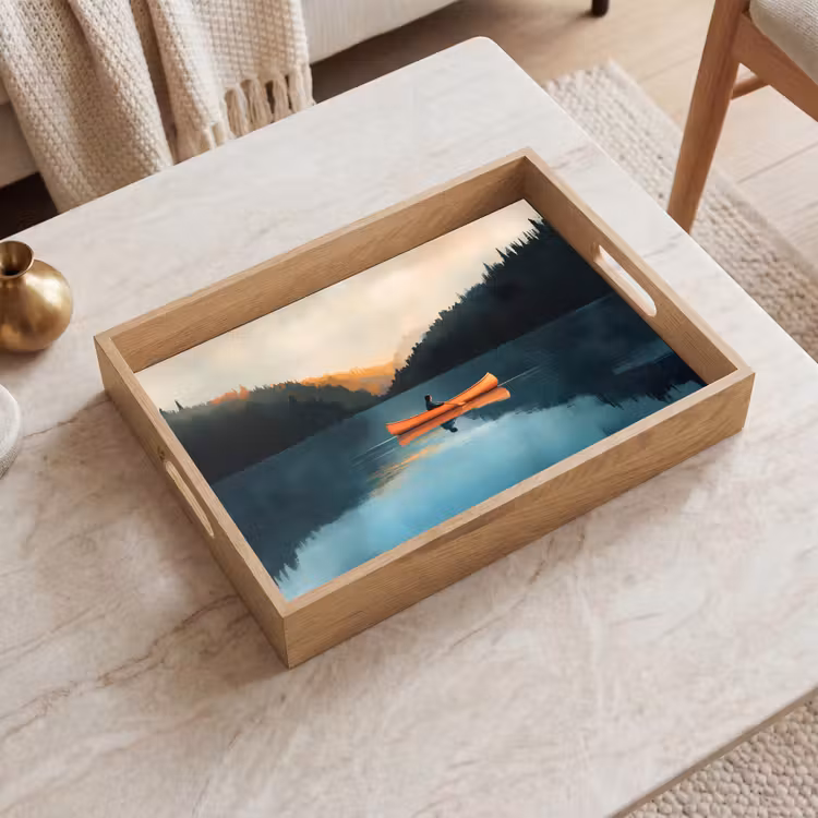 Vassoio - Foreste - Lago - Canoa - Arancione — 2