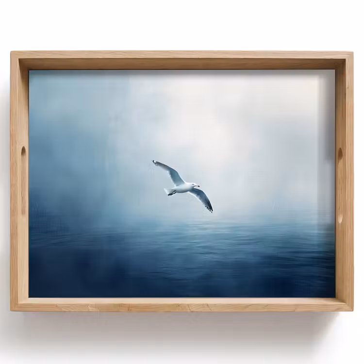 Vassoio - Gabbiano - Bianco - Mare - Nebbia — 1