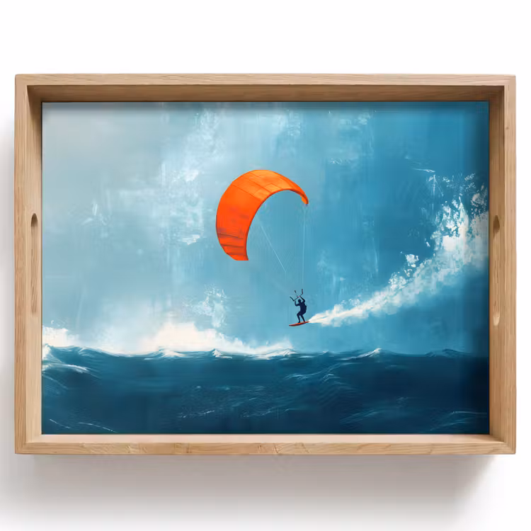 Vassoio - Kitesurfer - Arancione - Mare - Cielo — 1