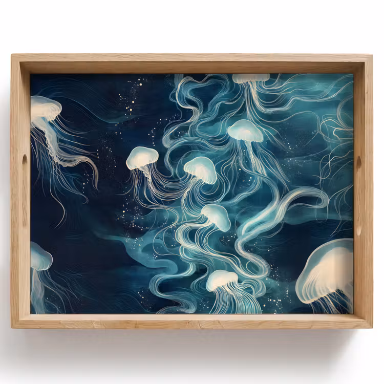 Vassoio - Medusa - Mare - Bianco - Onde — 1