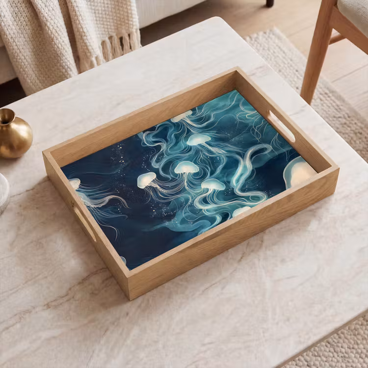 Vassoio - Medusa - Mare - Bianco - Onde — 2