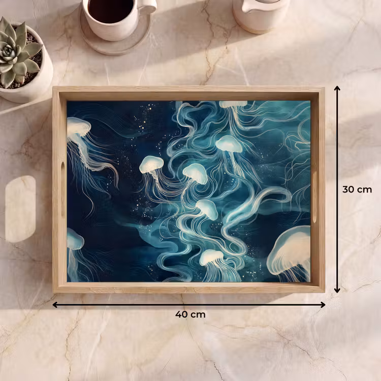 Vassoio - Medusa - Mare - Bianco - Onde — 7