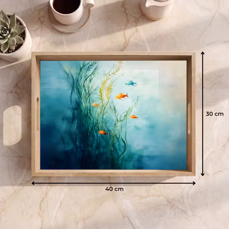 Vassoio - Piante acquatiche - Pesci - Colorati - Acqua — 7