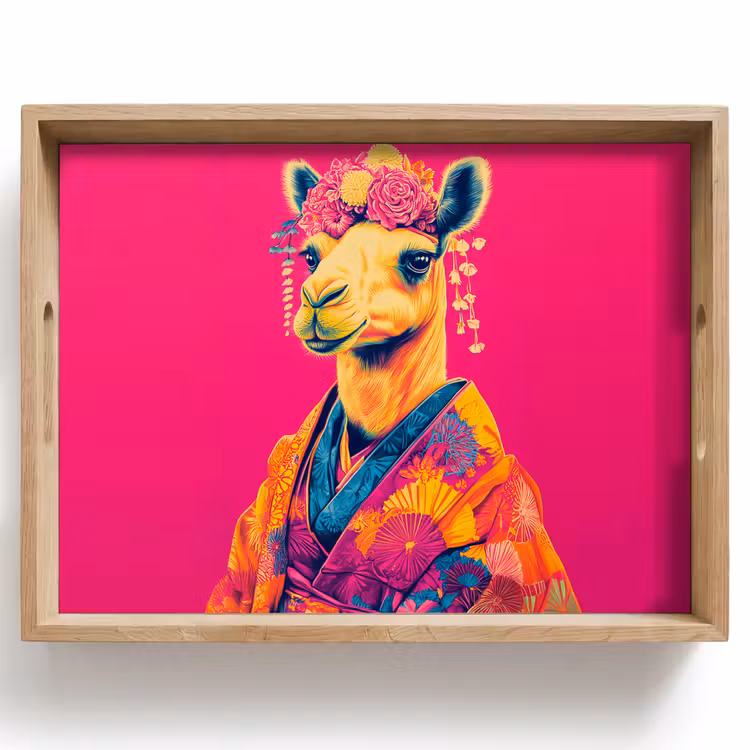 Vassoio - Cammello - Fiori - Kimono - Ventagli — 1
