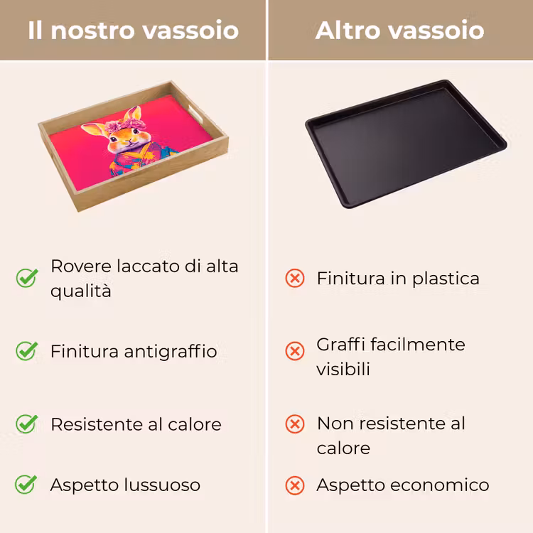 Vassoio - Coniglio - Fiori - Colorato - Kimono — 9