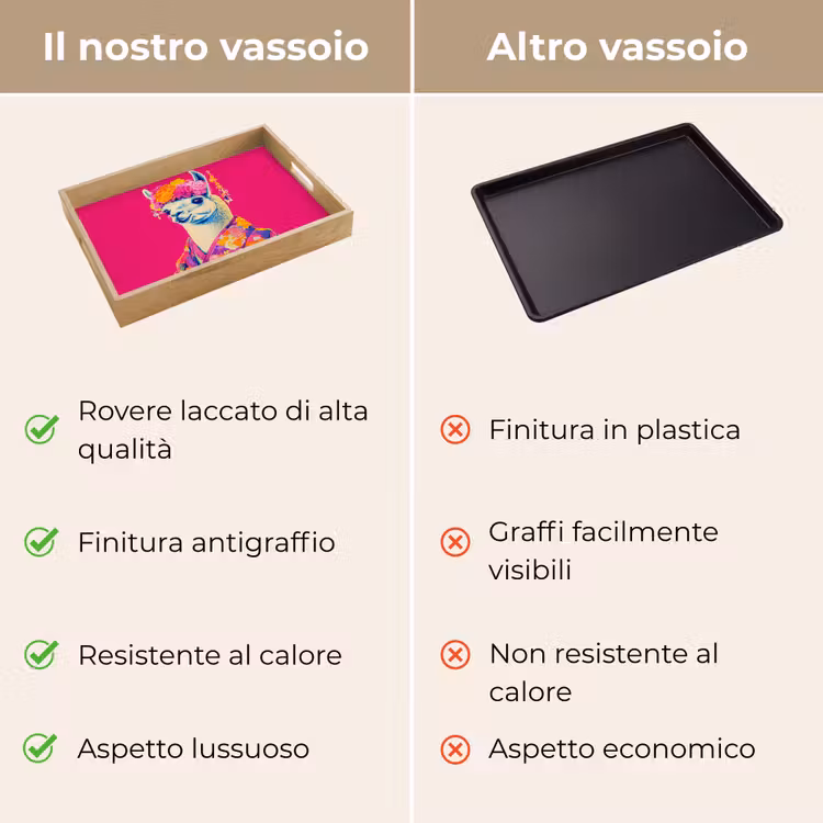 Vassoio - Lama - Kimono - Corona di fiori - Rosa brillante — 9