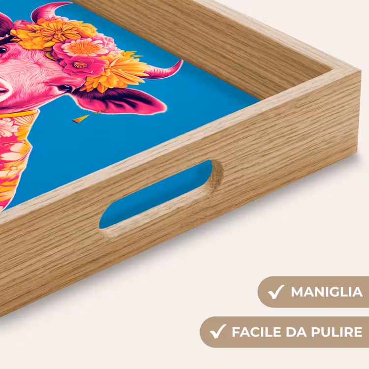 Vassoio - Mucca - Corona di fiori - Orecchini - Kimono — 8
