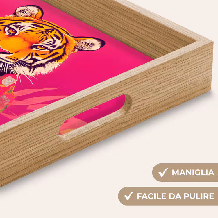 Vassoio - Tigre - Kimono - Piante - Rosa — 8