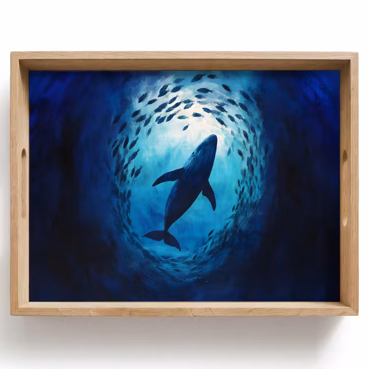 Vassoio - Balena - Pesce - Blu scuro — 1