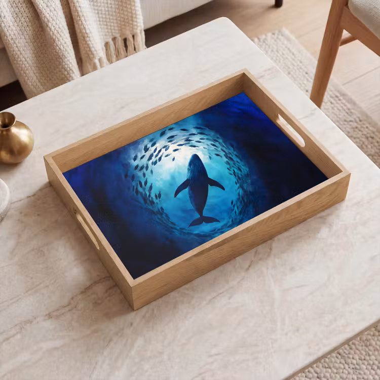 Vassoio - Balena - Pesce - Blu scuro — 2