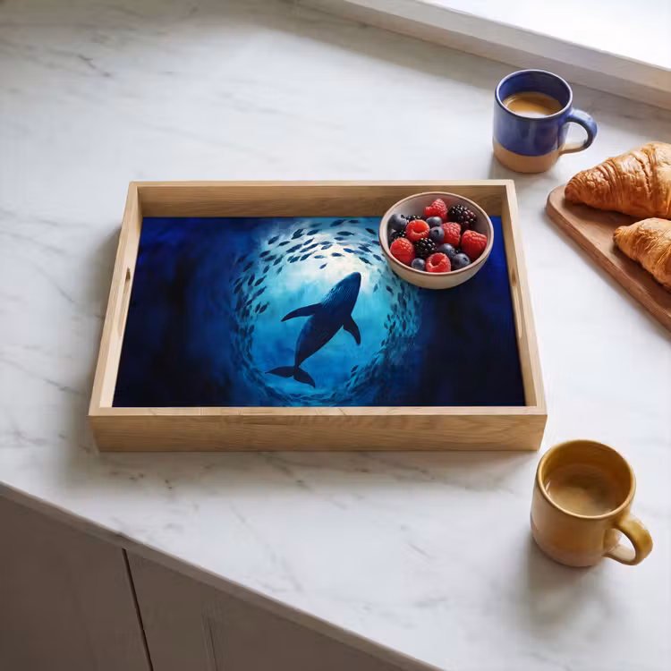 Vassoio - Balena - Pesce - Blu scuro — 3