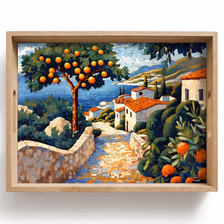 Vassoio - Case - Mosaico - Aranci - Mare — 1
