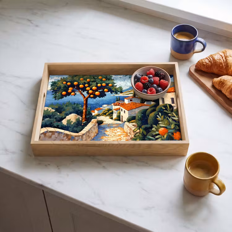Vassoio - Case - Mosaico - Aranci - Mare — 3