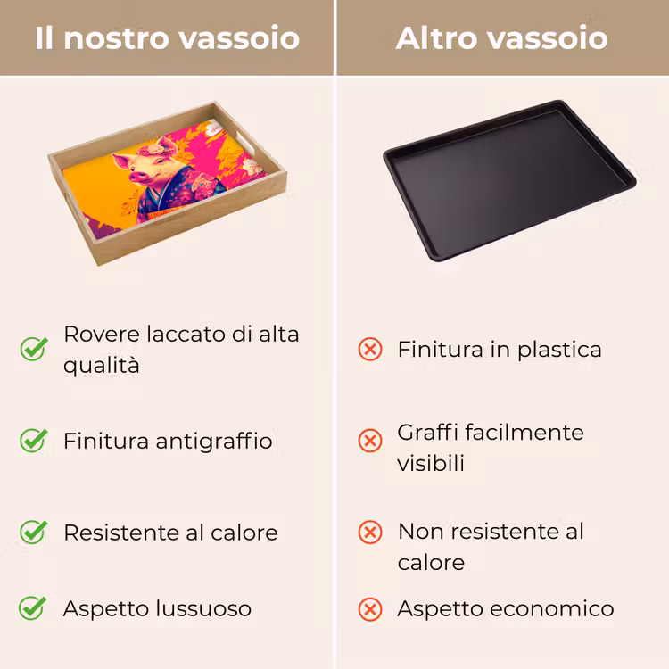 Vassoio - Maiale - Corona di fiori - Kimono - Astratto — 9