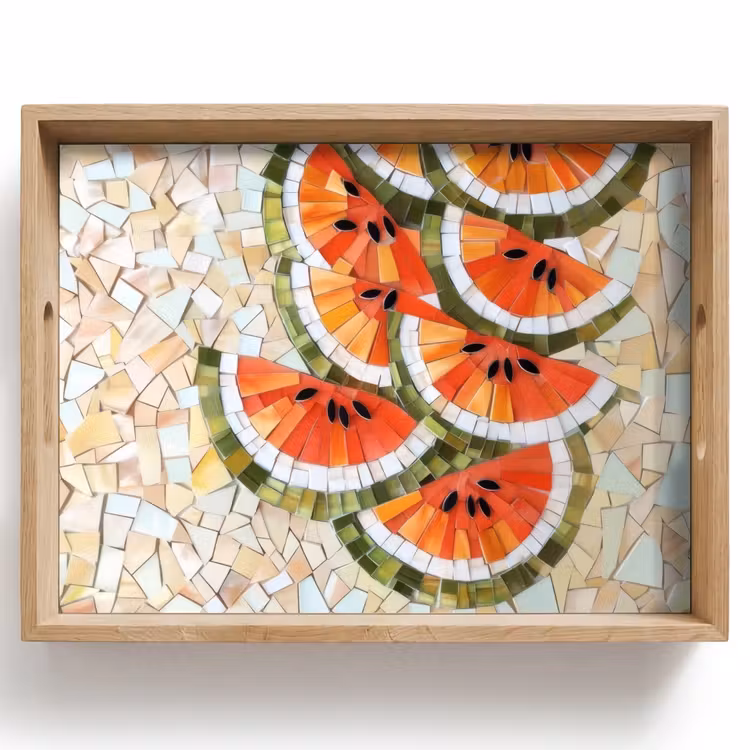 Vassoio - Mosaico - Anguria - Rosso - Gherigli — 1