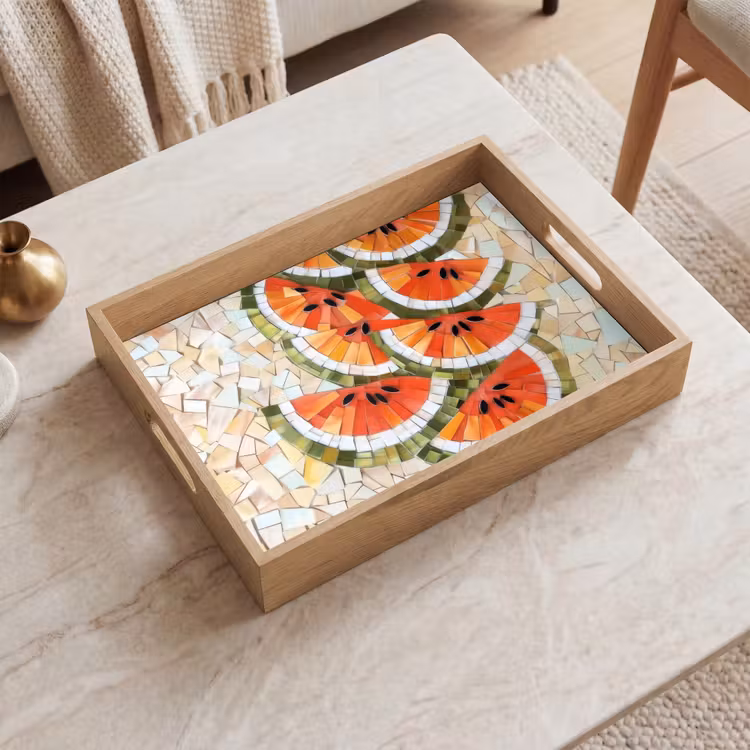 Vassoio - Mosaico - Anguria - Rosso - Gherigli — 2